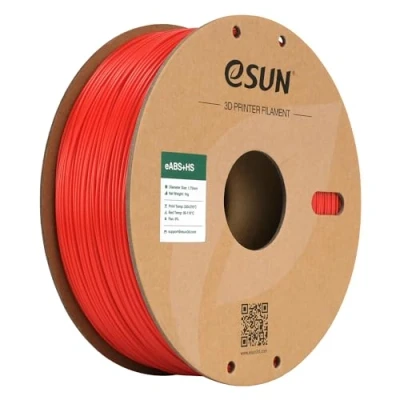 Image de eSUN Filament ABS+ 1.75mm, eABS+HS ABS Plus d&#039;Imprimante 3D Haute Vitesse, Précision Dimensionnelle +/ 0.05mm, Bobine de 1KG (2.2 LBS) pour l&#039;Impression Rapide,Rouge