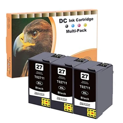 Image de D&amp;C 27XL Cartouches d&#039;encre Remplacer pour Epson 27 BK Workforce WF 7210DTW 7710DWF 7720DTWF 3620DWF 3640DTWF 7110DTW 7610DWF 7620DTWF 7715DWF (3 Noir)