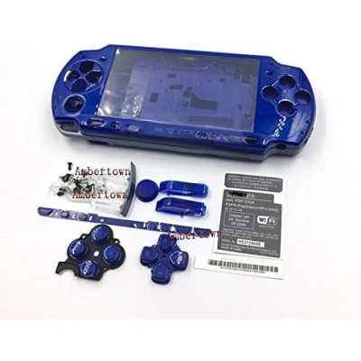 Image de Coque de rechange pour console Sony PSP 2000 2001 2002 2003 2004 avec bouton Bleu foncé