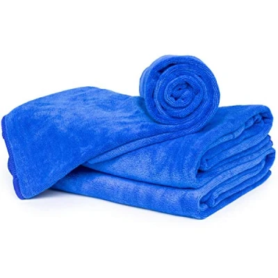 Image de cosey Serviette en Microfibre Douce, 3 pièces Taille L 60 x 120 cm, Bleu foncé