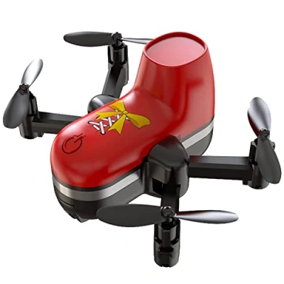 Image de OBEST Nouveau Mini Drone pour Enfant, Peut courir sur terre, Chaussures de Vol RC Quadcopter Hélicoptère avec 2 Batteries, Stationnaire, Mode Sans Tête, Décollage/Atterrissage en Une Seule Touche