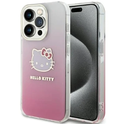Image de CG MOBILE Hello kitty HKHCP15LHDGKEP Coque rigide pour iPhone 15 Pro 6,1&quot; Rose Gradient Tête de