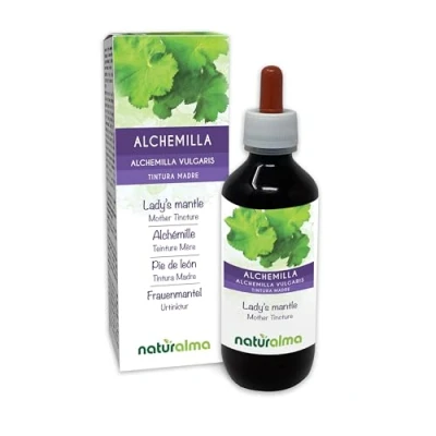 Image de Alchémille commune (Alchemilla vulgaris) herbe Teinture Mère sans alcool Naturalma Extrait liquide gouttes 200 ml Complément alimentaire Végétalien ou végan