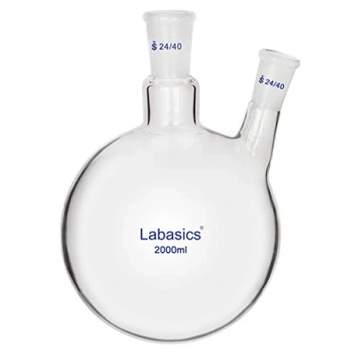 Image de Labasics 2000ml RBF Fond Rond Ballon Laboratoire en Verre à 2 cou, Neck Round Bottom Flask avec Joint Extérieur Standard 24/40 (2000ml)
