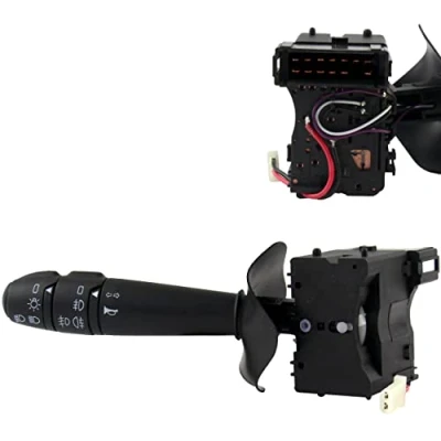 Image de Commodo pour compatible Clio 2, Kangoo 1, Megane Scenic Trafic 2 et Master feux, phares, éclairage, clignotants klaxon (Noir)