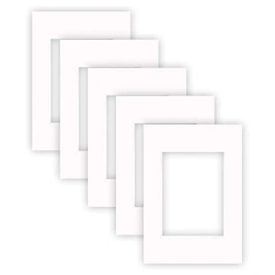 Image de nielsen Conservation Passepartout Carton 2,2 mm Set de 5 pièces Format extérieur 21x29,7 cm (DIN A4) pour d&#039;image 13x18 Blanc Pur (Blanc Clair) Surface Lisse
