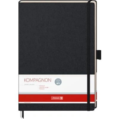 Image de Brunnen Kompagnon Carnet non ligné Linéature 20 96 pages Noir 21 x 29,4 cm