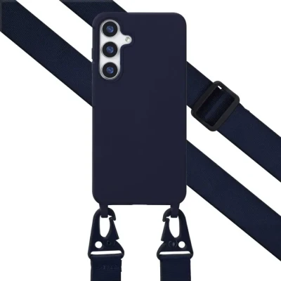 Image de Selencia Coque design en silicone avec cordon pour Samsung Galaxy S25 Plus Bleu foncé Neuf