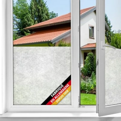 Image de d c fix film fenêtre anti regard autocollant Papier de riz opaque adhésif et décoratif brise vue cache pour vitre, vitrage, douche 45 cm x 2 m