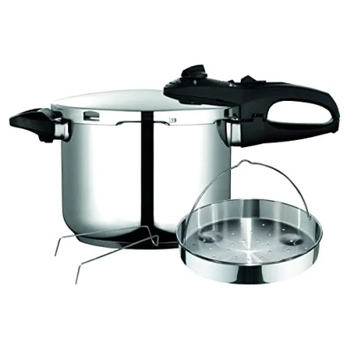 Image de Fagor Duo Autocuiseur 6 Litres, Induction, Super Rapide, Acier Inoxydable 18/10, Tous Types de Cuisson, Base Thermo Diffuseur, 2 Niveaux Pression, 5 Systèmes Sécurité, Panier à Vapeur Inclus