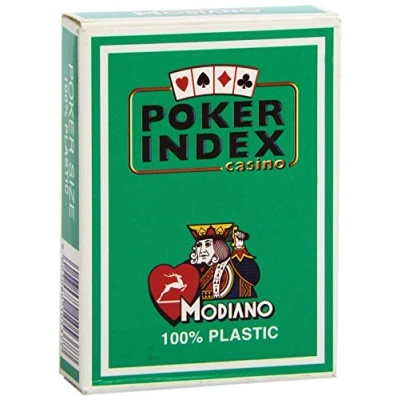Image de Modiano Texas Poker 4 Mini Index Vert Cartes à Jouer