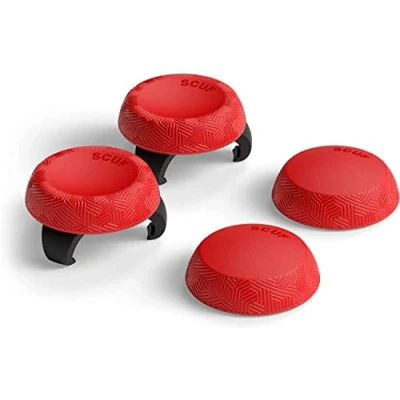 Image de SCUF Poignées Pour Joysticks Pack 4 Avec 2 Bases Tactic de Pouce Joystick Xbox One and Series XS, PS4, PS5, Nintendo Switch Pro Controller Rouge