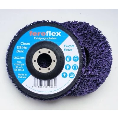 Image de Feroflex Lot de 5 disques CSD, CSD 125 mm, abrasifs, nettoyage, nettoyage grossier, en tissu nylon, décapant peinture, rouille pour meuleuse d&#039;angle
