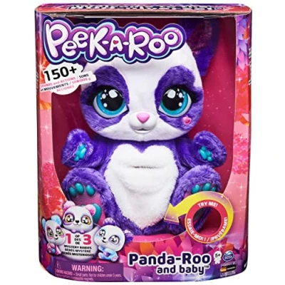 Image de Peek A Roo, Panda Roo interactif en peluche avec Mystery Baby et plus de 150 sons actions, jouets pour enfants filles à partir 5 ans