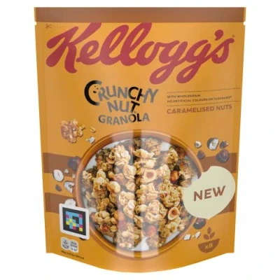 Image de Kellogg&#039;s Crunchy Nut Granola Caramelised Nuts (1 x 380 g) Croustillant céréales aux Noix caramélisées entière sans colorants ni arômes artificiels