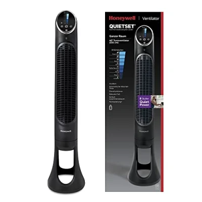 Image de Honeywell Air Purifiers and Fans HYF290 Tour QuietSet (8 vitesses, oscillation à 80 , fonction minuterie, télécommande, options de variation d&#039;intensité), Noir