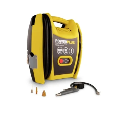 Image de Powerplus POWX1705 Compresseur 1100 W + 5 uds sans Huile Jaune
