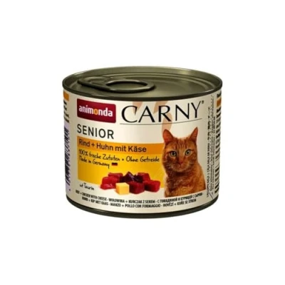 Image de nourriture pour chat Carny Senior, humide à partir de 7 ans, bœuf + poulet avec fromage, 6 x 200 g