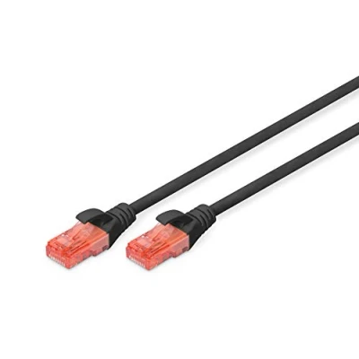 Image de DIGITUS Câble LAN Cat 6 5m réseau CCA avec RJ45 U/UTP non blindé Compatible 6A &amp; 5e Noir