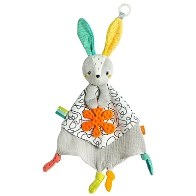 Image de Fehn Doudou bébé jouet lapin pour nouveau né Aide au sommeil à câliner, saisir marionnette animal de bébés et jeunes enfants dès 0+ mois