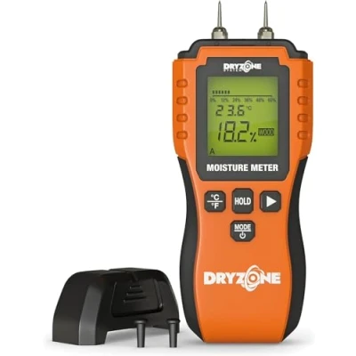 Image de Dryzone Testeur d&#039;Humidité Détecteur à Broche et Écran LCD pour Murs, Bois autres Matériaux de Construction Facile Utiliser