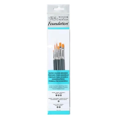 Image de Winsor &amp; Newton Foundation Pinceaux Aquarelle Synthétique Doré X6 1/2/5/6/3/4