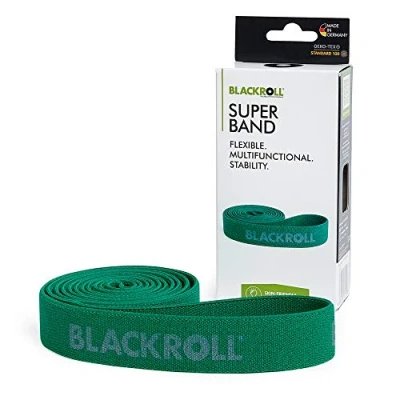 Image de BLACKROLL® SUPER BAND Bande de fitness &amp; élastique sport pour une musculature forte musculation bleu (forte élasticité)