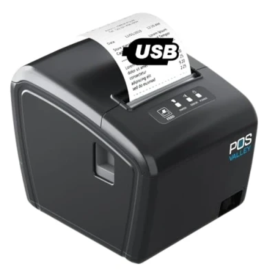Image de POS VALLEY Imprimante de Reçus Thermique 80mm avec Support Coupe Automatique, 260mm/s, Port USB, Compatible Windows/Android/Mac/Linux/ChromeOS/ESC/POS