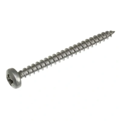 Image de SECCARO Lot de 150 vis à bois tête bombée 4 x 45 mm, en acier inoxydable V2A VA A2, filetage complet, cruciforme/PZ