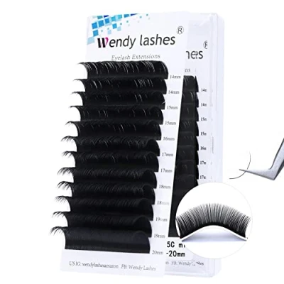 Image de Extension de Cils Individuels D Curl 0,15mm 14 20mm Mixte Extensions Classique Soie Naturel Bouquet Professionnel