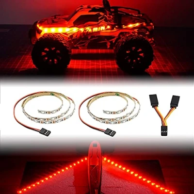 Image de elechawk Bande lumineuse LED pour Avion à Aile fixe RC AR Wing Drone Modèle Voiture Camion (Rouge)