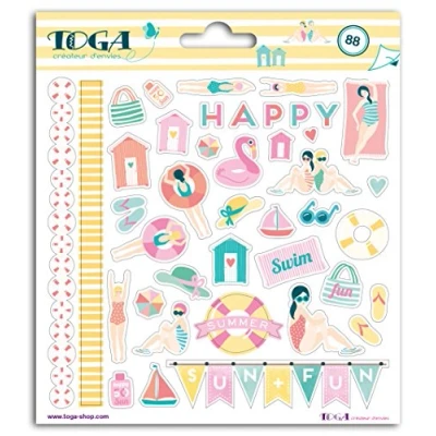 Image de Toga Autocollant, Autre, Multicolore, 15 x 17.5 0.2 cm STF112