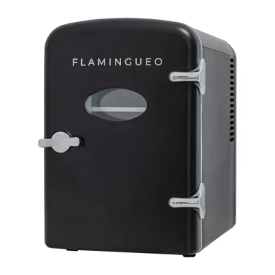 Image de Flamingueo Mini Frigo Petit 4L, de Chambre, 12V/220V, Fonction Chaud et Froid, Cosmetique, Maquillage, Fridge