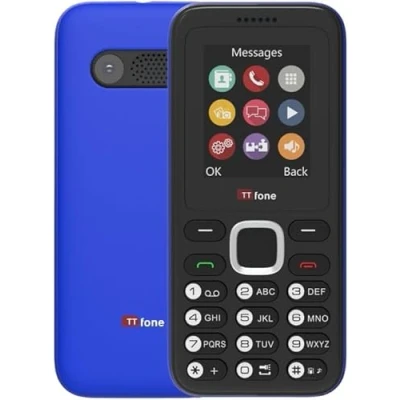 Image de TTfone TT150 Téléphone Portable Basique Débloqué avec Bluetooth, Batterie Longue Durée, Double SIM Appareil Photo et Jeu, Facile à Utiliser, Robuste Léger (Bleu, Chargeur)