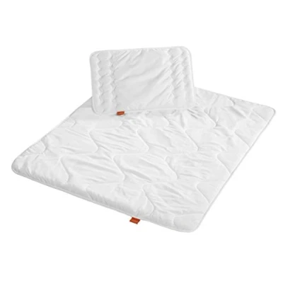 Image de sleepling 194477 Enfant Set pour lit de bébé Couette Moyenne en Toutes Saisons 100 x 135 cm Oreiller Plat 40 60 100% Microfibre Made in EU Ökotex Garantie Chaleur, Blanc