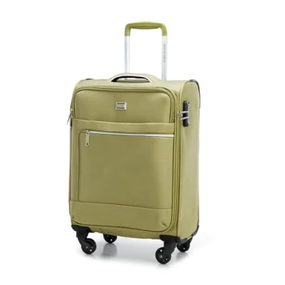 Image de WITTCHEN Mira Line Set de 3 valises Bagages Bagage Souple Valise en Polyester Poignee Manche télescopique Quatre roulettes pivotantes Serrure à Combinaison TSA Taille (S+M+L) Vert