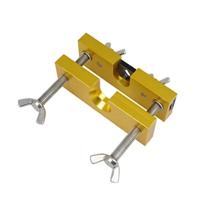 Image de Alnicov Extracteur d&#039;embouchure pour instruments à vent en laiton, support réglable, acier inoxydable et alliage d&#039;aluminium, poli, jaune