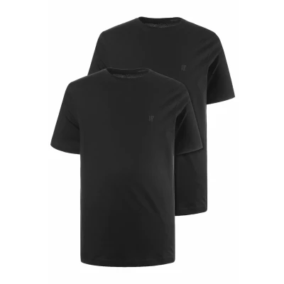 Image de JP 1880 Hommes Grandes Tailles L 8XL Tee Shirt col Rond en Coton, Lot de 2 Noir 4XL 702637 10