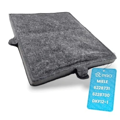 Image de DL pro Filtre à charbon actif 288 x 242 mm Compatible avec Miele 6228731 DKF12 1 anti odeurs pour hotte aspirante