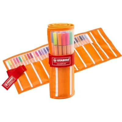 Image de Stylo feutre pointe fine STABILO point 88 Rollerset de 30 stylos feutres dont 5 couleurs fluos