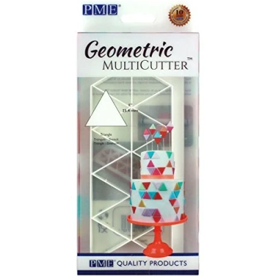 Image de PME Multicutter géométrique pour gâteau Triangle, Taille Moyenne, 2,5 cm, Plastique, Blanc, m