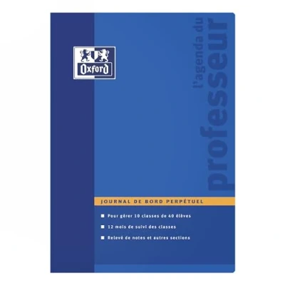 Image de Agenda Oxford Teacher scolaire Mensuel 21x29,7cm Perpétuel Bleu