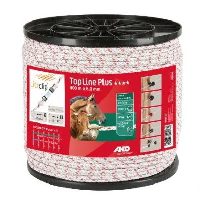 Image de AKO Corde TopLine Plus tissé ø5.5 mm, 400 m, Ako, Rouge Convient aux l&#039;élevage d&#039;animaux