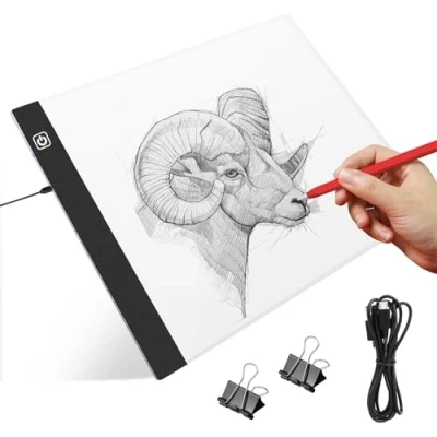 Image de VFANDV Tablette Lumineuse A4, LED Table Dessin Luminosité Réglable, Planche à avec Câble USB Portabilité Pad A4 pour Broderie Diamant Esquisser Animation
