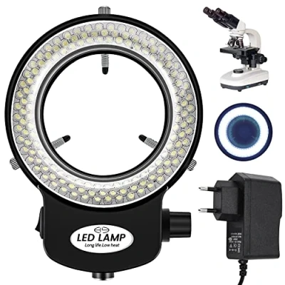 Image de Tiamu 144 LED Lumière d&#039;anneau du Microscope Optique, Source Lumineuse 6000 K, Lampe de Stéréo à Lumière, Ring Light pour Laboratoire, Réparation