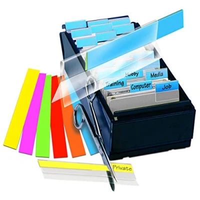 Image de 3L Fr 10502 Lot de 5 Onglets d&#039;indexation adhésifs, Index signalisation adhésifs permanent, Intercalaires, 10 x 150mm Couleurs assorties (Lot pcs)