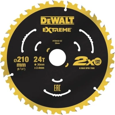 Image de DEWALT DT20432 QZ Lame de scie circulaire 210 x 30 2.4 mm Nombre dents: 24 1 pc(s)