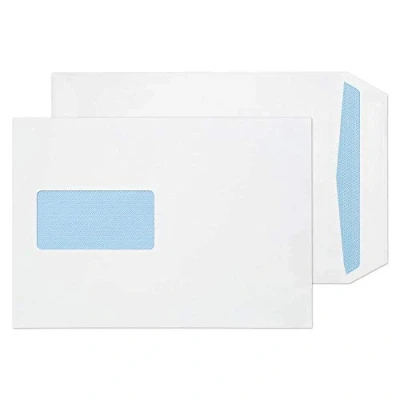 Image de Blake Purely Everyday C5 229 x 162 mm 100 g/m² Enveloppes Pochettes Autocollante Fenêtre (16084) Blanc Boîte de 500