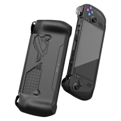 Image de Skull &amp; Co. GripCase Ally for ROG X: A Soft Protective Case with Textured Grips Full Protection and Stand, Shock Absorption Non Slip Anti Scratch Cover Design Black