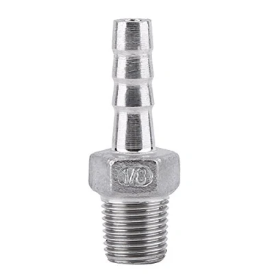 Image de Raccord de Tuyau Filetage Mâle Queue Barb BSP Acier Inoxydable SS304 (1/8&quot;x6mm)